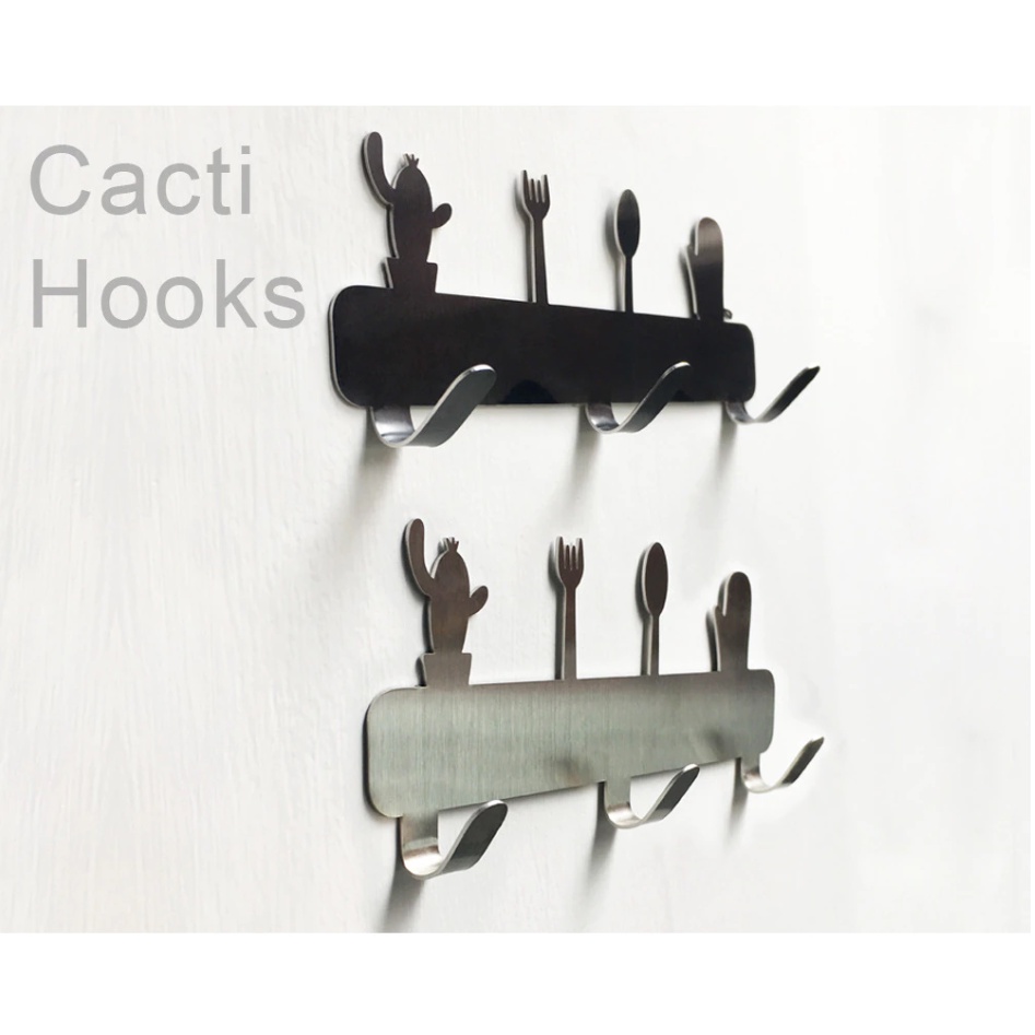 Gantungan Kunci 3 Kail / Hanger Stainless Steel Pengait Kait Cantolan Handuk Gunting Sutil Baju Serbaguna Dekorasi Dinding Pintu Kaitan 3M Model Lucu Unik Kucing Burung Stylist Hook Hooks Tembok Lemari