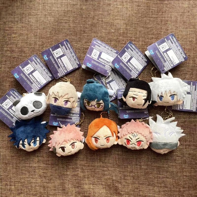 Cartoon Animation Jujutsu Kaisen Brooch Pin Pendant Plush Stuffed Toys Cute Pendant Bag Decoration