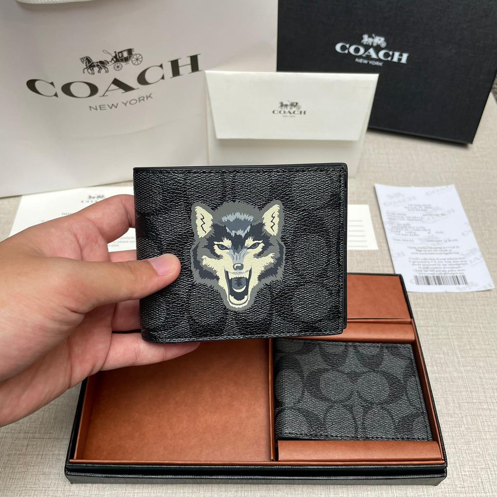 Coach Wallet WOLF 100% ORIGINAL / Dompet Coach Dompet Pria Kulit