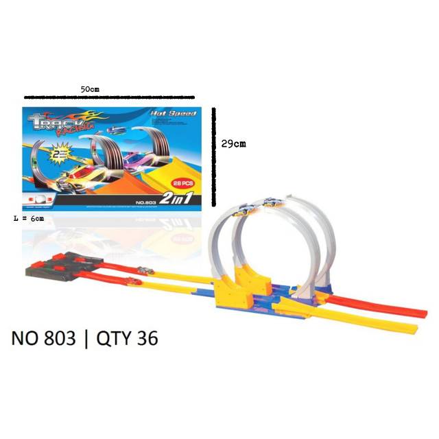 Mainan track racing 2 in 1hot wheels SY0906 S1