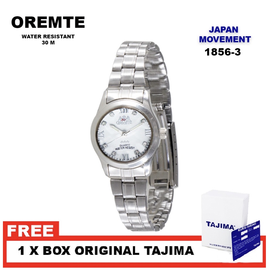 Jam Tangan Oremte Wanita 1856 L Stainless Steel Water Resist 3 ATM Watch Original