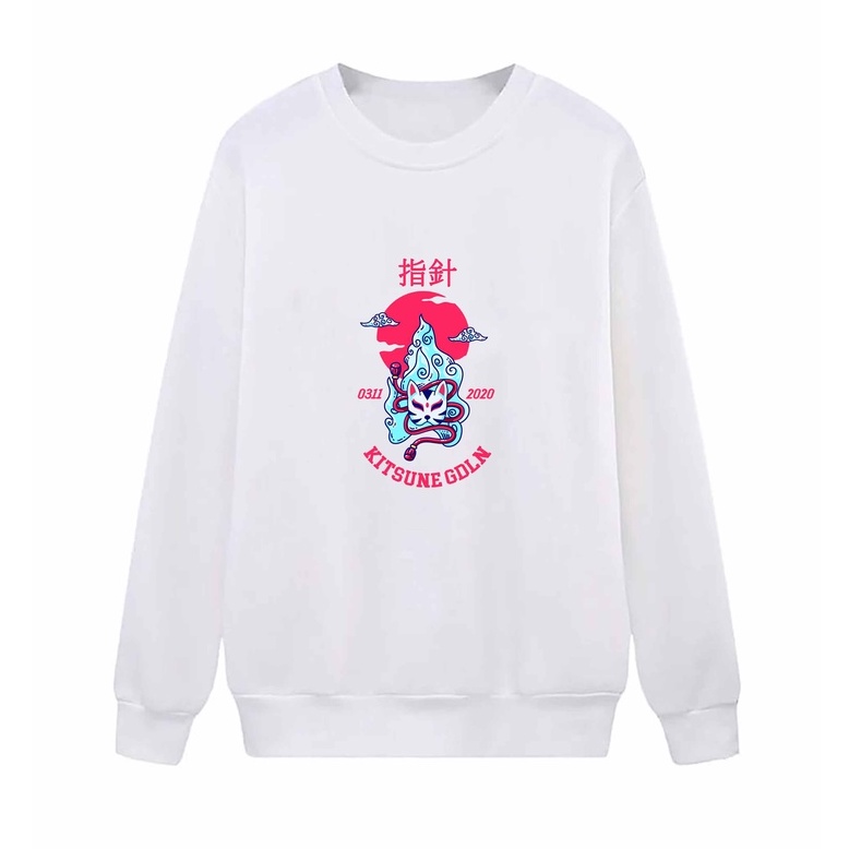 Sweater Crewneck Pria Kitsune Golden Fleece Size M - XXL