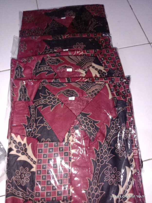 Baju Batik Pria Slimfit Big Size M L Xl Xxl Atasan Kemeja Batik Lengan Panjang Original