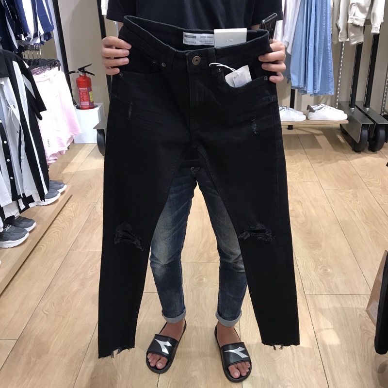 BERSHKA SUPER SKINNY FIT RIPPED JEANS