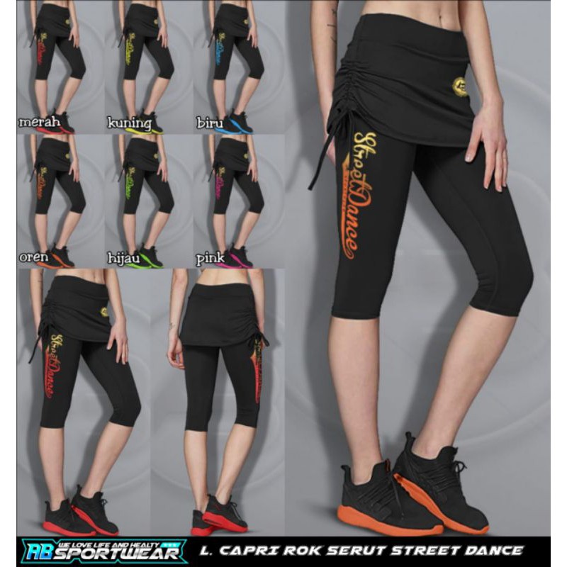 Celana Ab Sportwear Leggings Capry Serut Street Dance