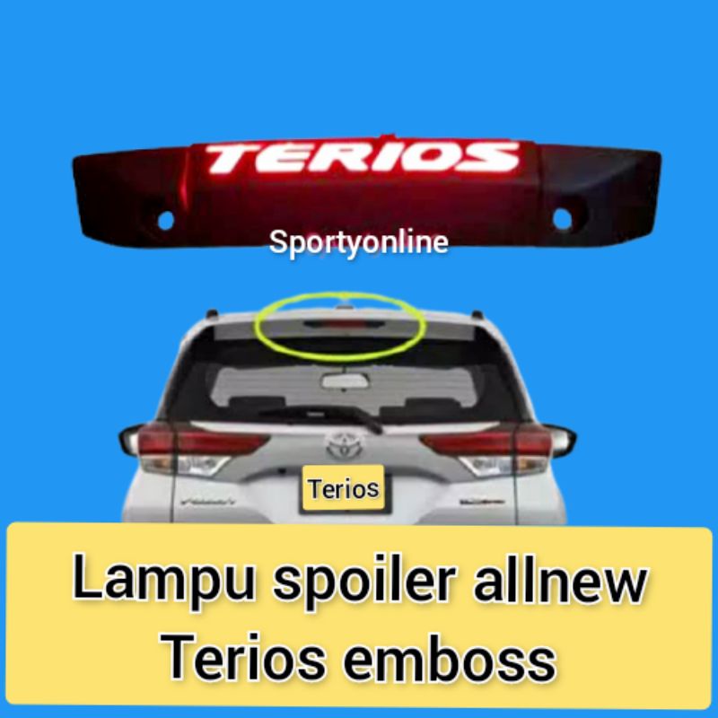 Lampu spoiler allnew terios emboss 2018-2021