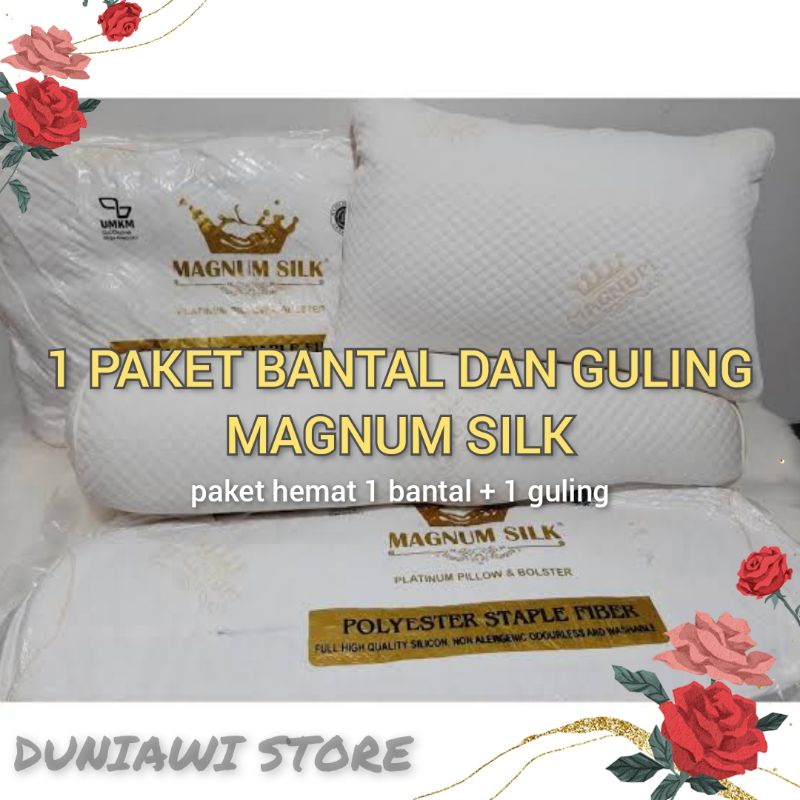 [1 SET] BANTAL GULING MAGNUM SILK JUMBO 1.200 GRAM PAKET(1 BANTAL 1 GULING)