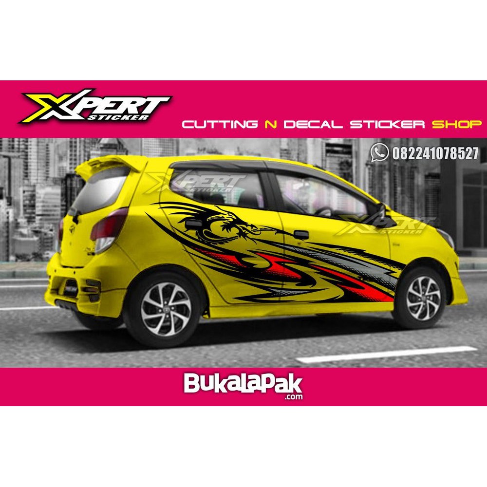 Jual CUTTING STICKER AGYA AYLA STICKER TRIBAL STRIPING MOBIL AGYA MERAH KUNING Indonesia Shopee Indonesia