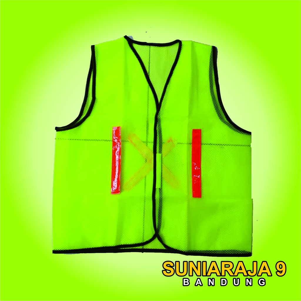 SAFETY VEST GREEN/ROMPI-JARING-HIJAU/ROMPI-PROYEK-HIJAU/ROMPI-PARKIR WARNA HIJAU