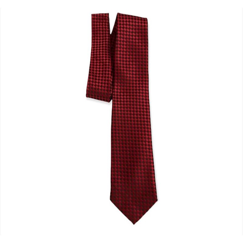 Dasi Pria Motif Kotak Catur Warna Merah Maroon Ukuran Medium 3inchi