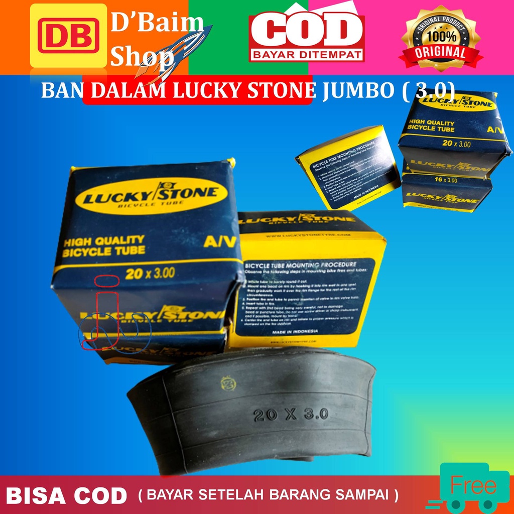 Ban Dalam sepeda Jumbo Atau Fat (20 x 3.0) Lucky Stone