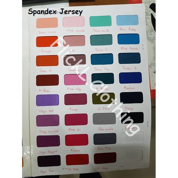 Bahan Kain Kaos Baju Spandex Jersey Polos muslim