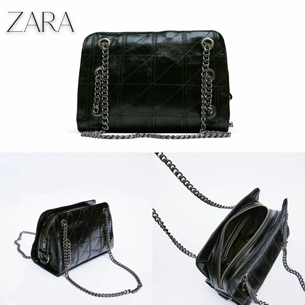 Jual tas zara chain bucket original basic rante rantai ori hobo