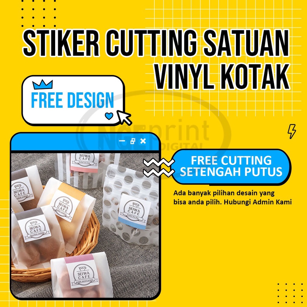 

CETAK STIKER KOTAK VINYL *ANTI AIR* STICKER LABEL MAKANAN KOTAK KEMASAN PRODUK [ANTI AIR]