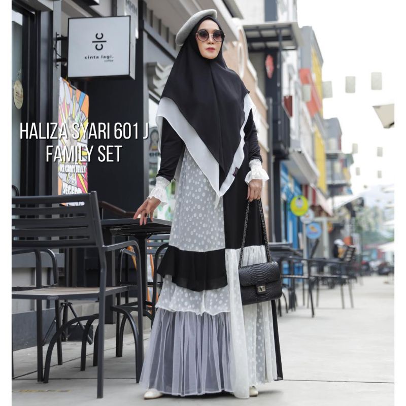 Haliza Syari 601 J hitam putih (Dress Only)