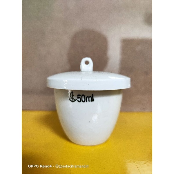Cawan Crusible Cawan Porselen Plus Tutup 50ml