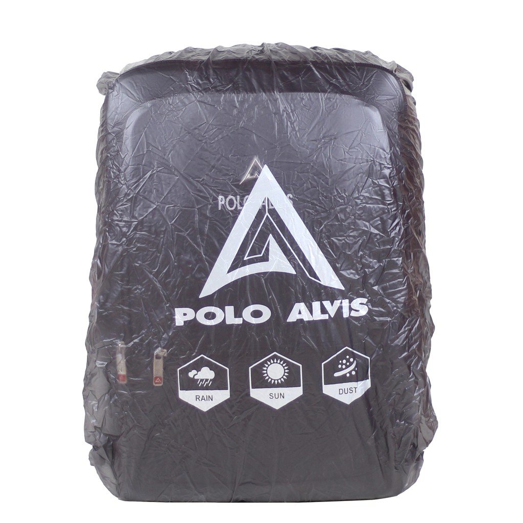 Tas Pria TERBARU Tas Ransel POLO ALVIS Hitam Polos Awet Tebal Backpack Tas Punggung Berkualitas