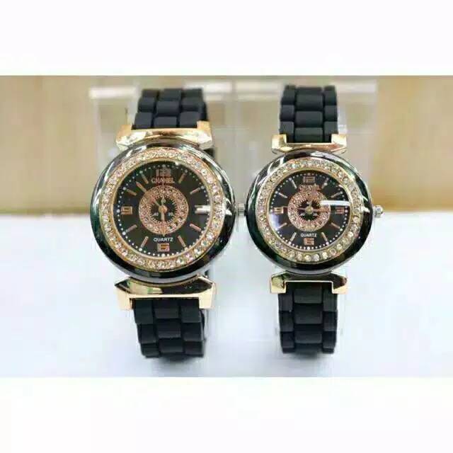 JAM TANGAN COUPLE CHANEL TALI RUBBER