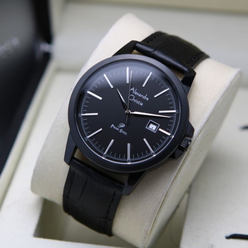 JAM TANGAN ALEXANDRE CRISTIE AC 1008 PRIA FULL BLACK