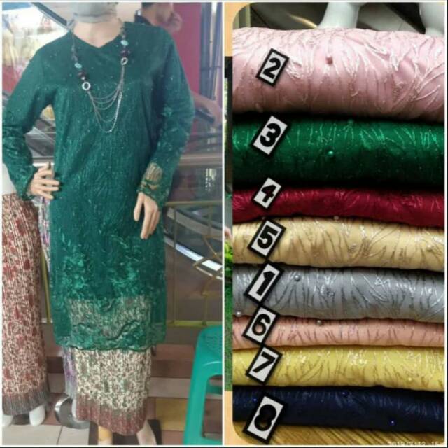 Setelan tunik tile (tunik+rok plisket)