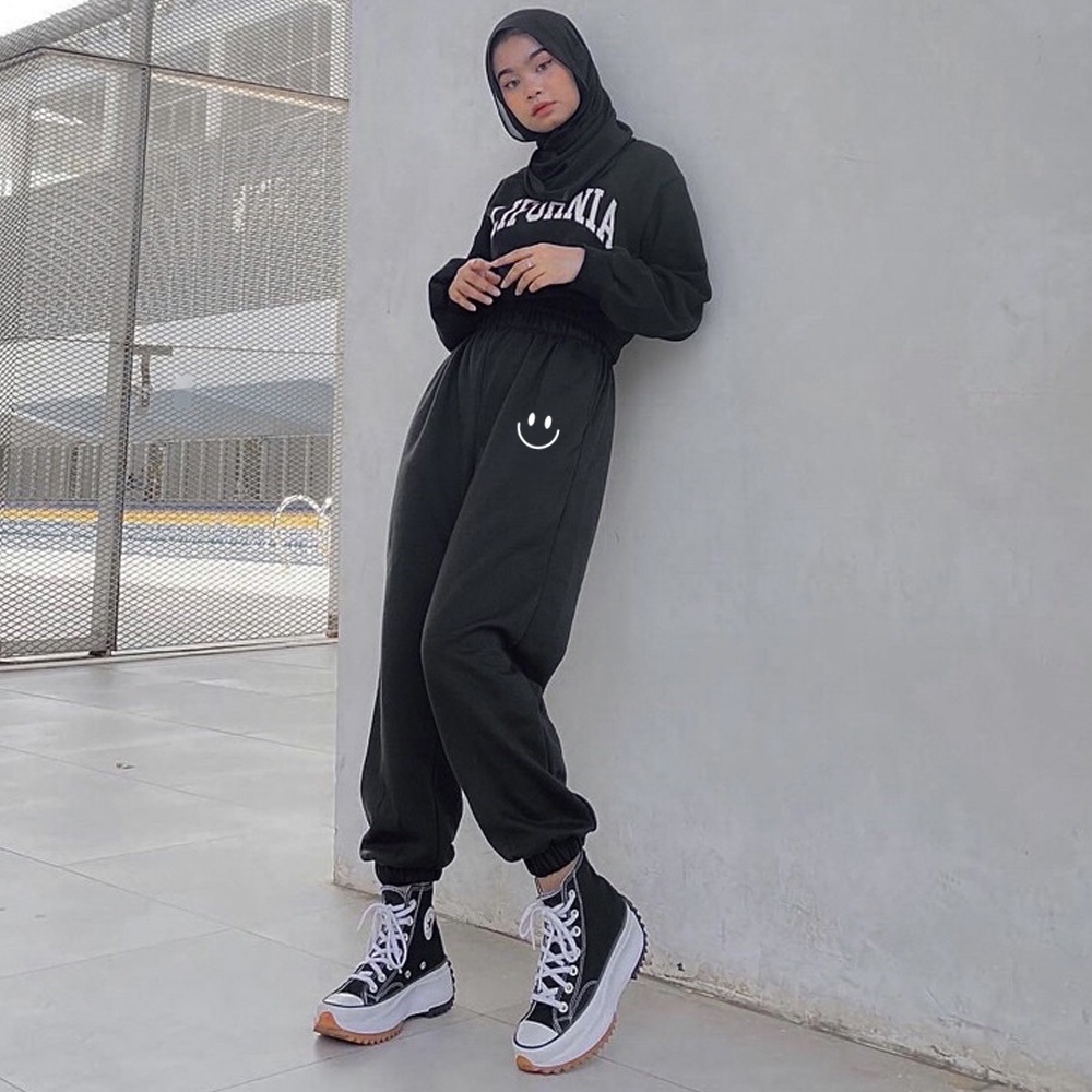 Celana Training Wanita Korean Style Celana Jogger Korea
