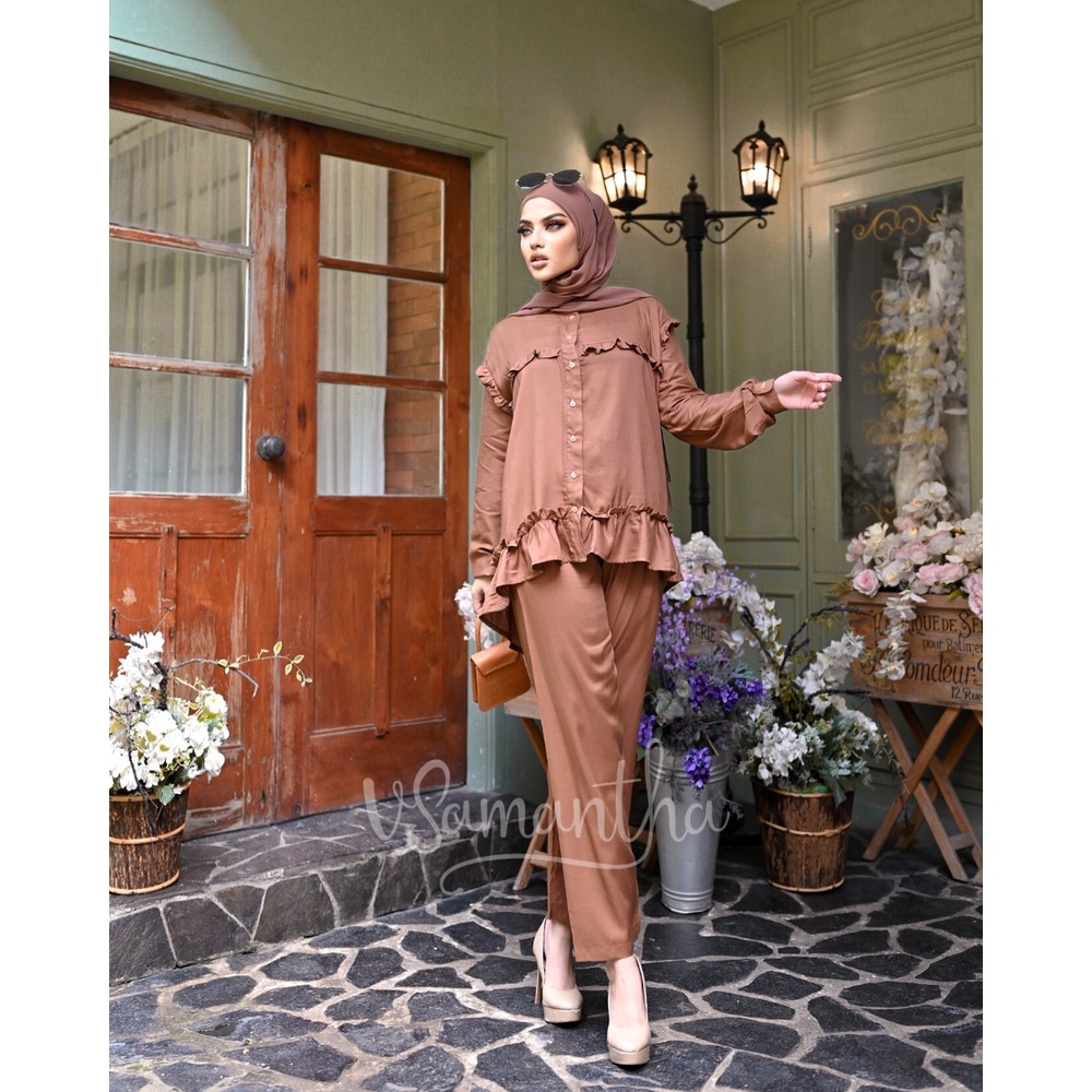 vSamantha - Pajamas One Set Rayon Premium Rossa / Setelan Rayon Wanita