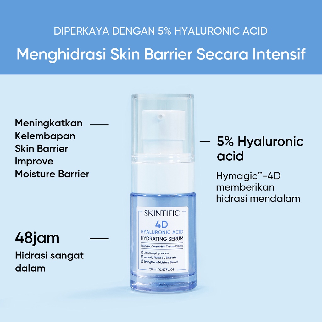 SKINTIFIC Serum Series 5X Ceramide Skin Barrier Repair | 4D Hyaluronic Acid Hydrating | 10% Niacinamide Brightening |  Anti Acne | SymWhite 377 Dark Spot | Gentle A Retinol Renewal | Booster Facial Oil BPOM