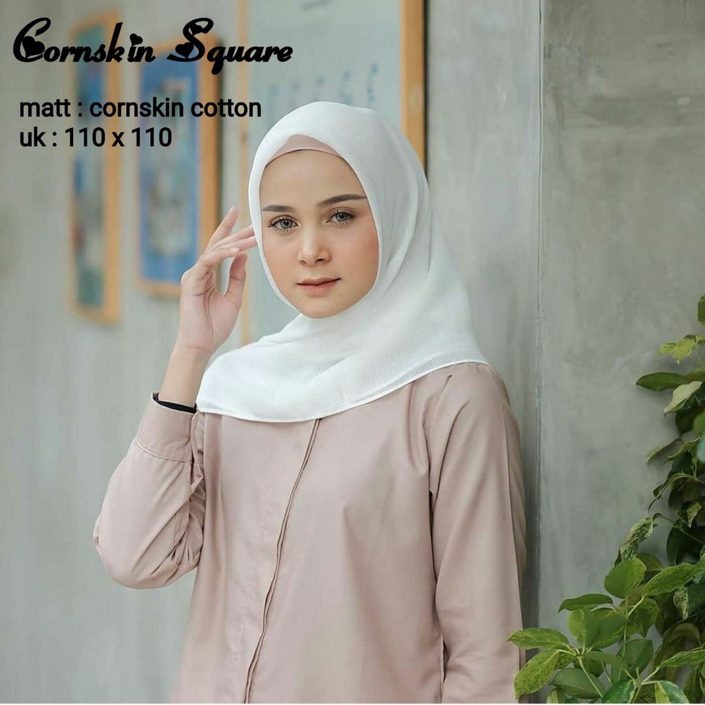 Jilbab Segiempat Cornskin Premium