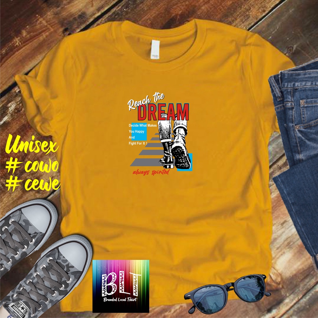 Cod/Kaos DTF REACH THE DREAM/Kaos Terlaris Kualitas Terjamin Kaos Pria Distro Hits2022/Kaos Murah Kaos Cotton 30s Kaos katun/Kaos Bergambar Kaos Distro Kaos Pria Dan Wanita Kaos Kata2 Lucu Kaos Viral/Kaos Promo/Best Seller
