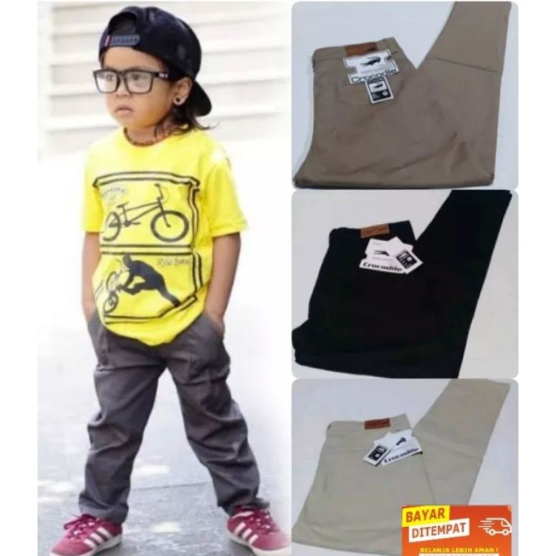 CELANA CHINO ANAK LAKI LAKI /COWOK TANGGUNG PANJANG 5/10 TH BAHAN STRECTH