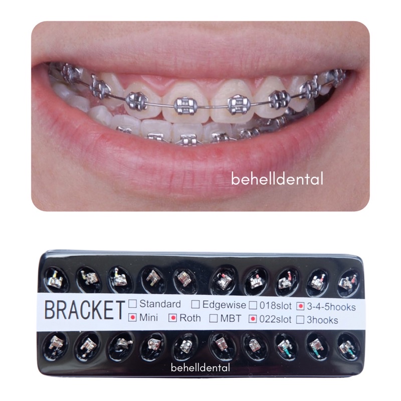 BEHELLDENTAL BRACKET BEHEL METAL GERMANY 345 HOOK . KAWAT GIGI ORTHO PERMANEN ROTH 022 BISA PERBAIKAN PERAWATAN GIGI - DENTAL