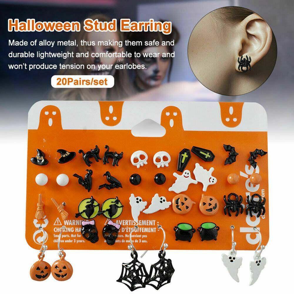 Mxbeauty Anting Tusuk Wanita Punk Untuk Perempuan Bat Pumpkin Spider Drop Earrings