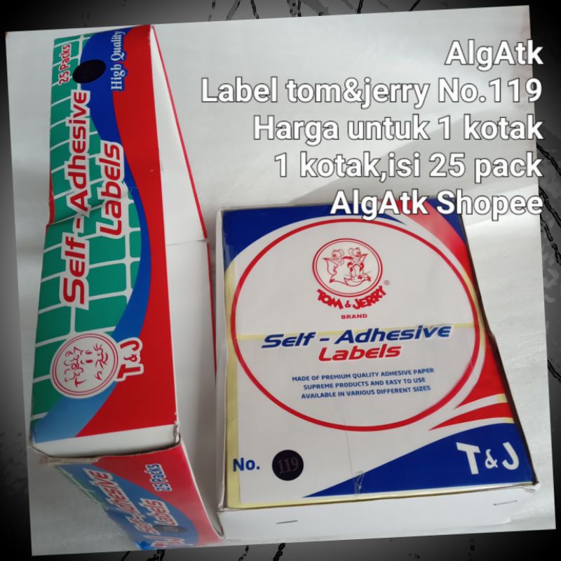 

Label tom&jerry no.119 harga 1 kotak