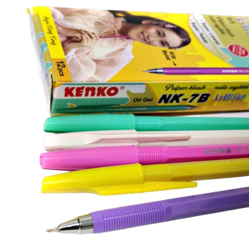 [ERA] Bolpen KENKO Pulpen NK-7B Oil Gel Grosir 12pcs