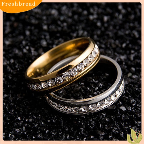 Fresh| Cincin Berlian Imitasi Bahan Titanium Steel Untuk Pria Dan Wanita