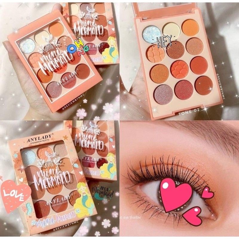 ANYLADY MINI MERMAID EYESHADOW PALETTE 12 COLORS THAILAND MAKE UP EYESHADOW