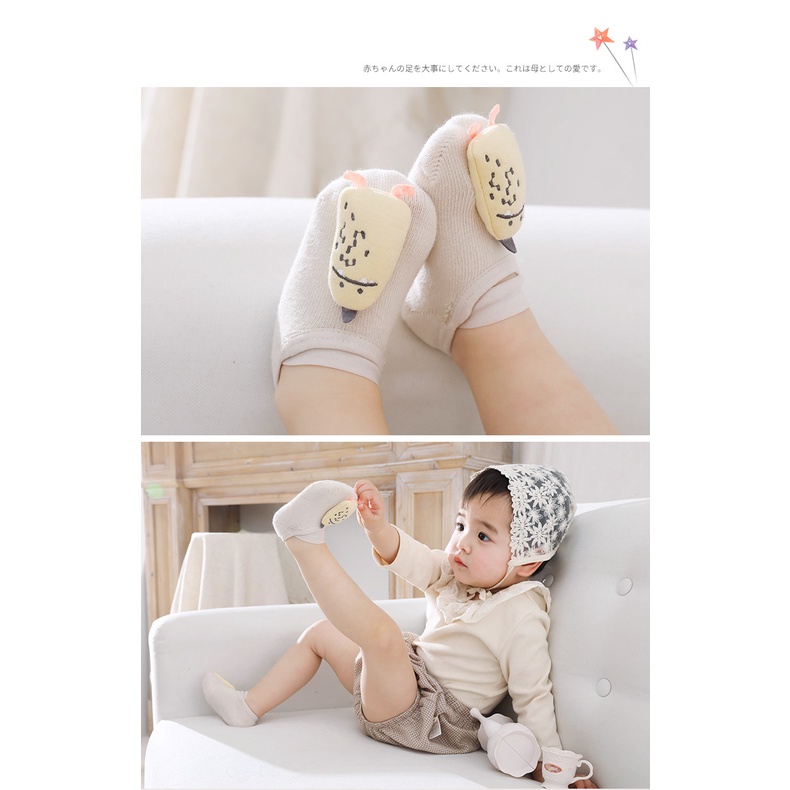 (Pimenova) kaoskaki bayi anak socks lucu karakter unisex kaoskaki antislip anak baby