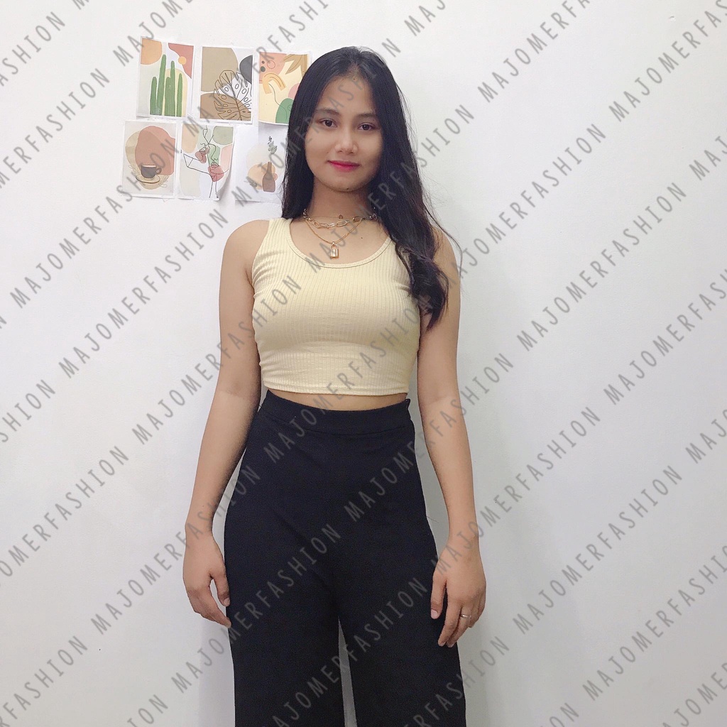 MAJOMER ® | CURVE KNIT RIB TANK TOP - CROP TOP KOREA-COKSU