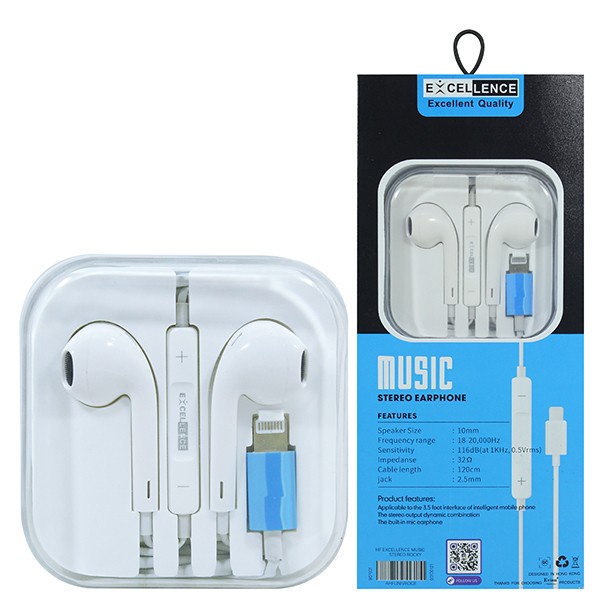 Handsfree Headset Lightning Excellence Rocky 10mm