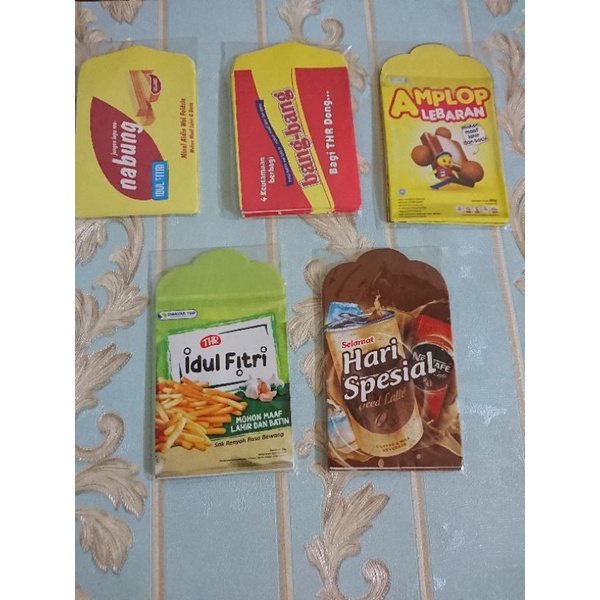 

Amplop angpau lebaran motif snack jajan kue terbaru hits