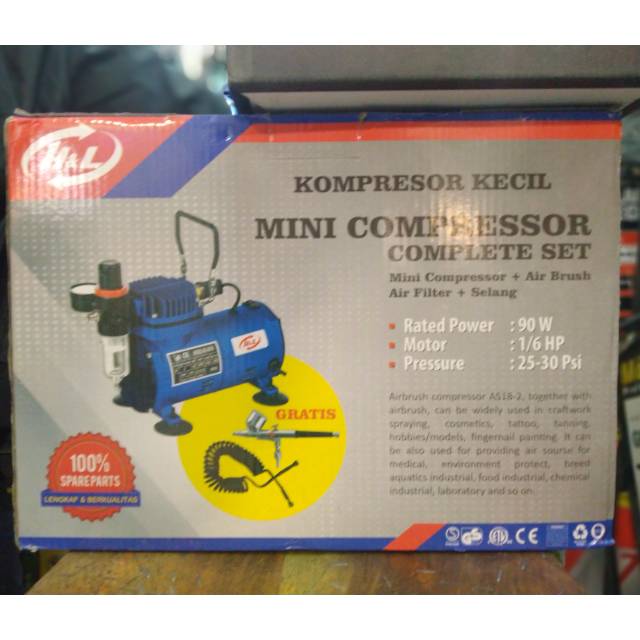Kompresor Mini Air Brush H&L Mini Air Compressor Complete Set Air Brush H&L