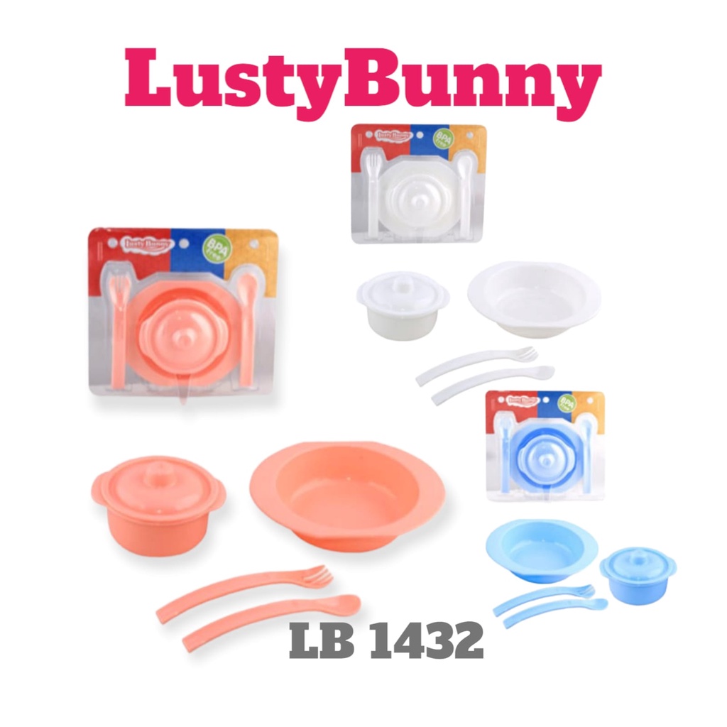 GloryBaby- LustyBunny Feeding Set Kemasan Mika Isi 3 pcs