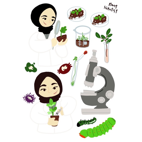 

sticker sheet plant scientist