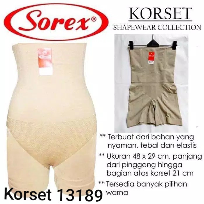 Celana Korset Pelangsing Perut Standar &amp; Jumbo / Celana Dalam Shapewear Pengecil Perut Pinggang Paha Sorex 13187, 13189 &amp; 13194