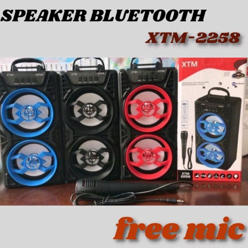 Speaker Bluetooth XTM 2258 - Speaker KARAOKE BLUETOOTH FREE MIC