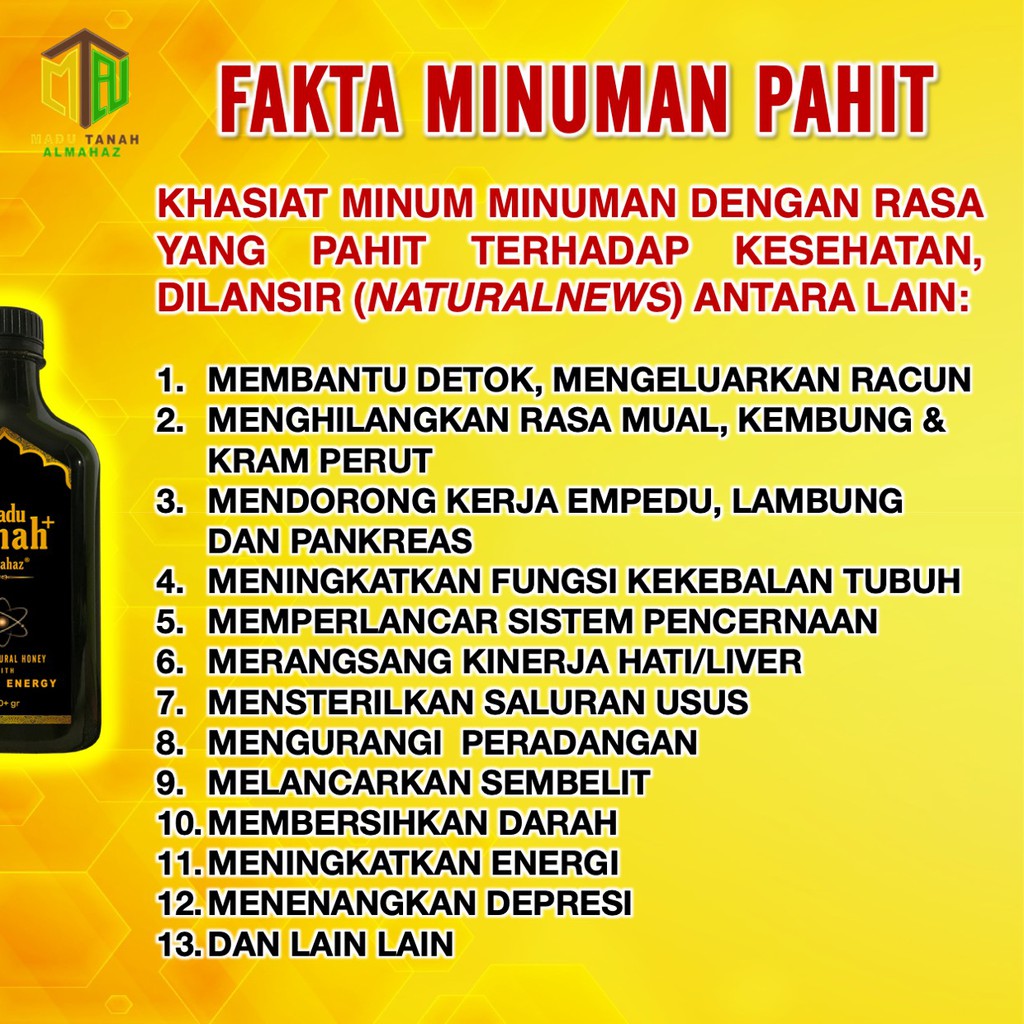 Almahaz Madu Hitam Pahit Madu Tanah Herbal Obat Penyakit Ringan &amp; Kronis Reaksi Cepat