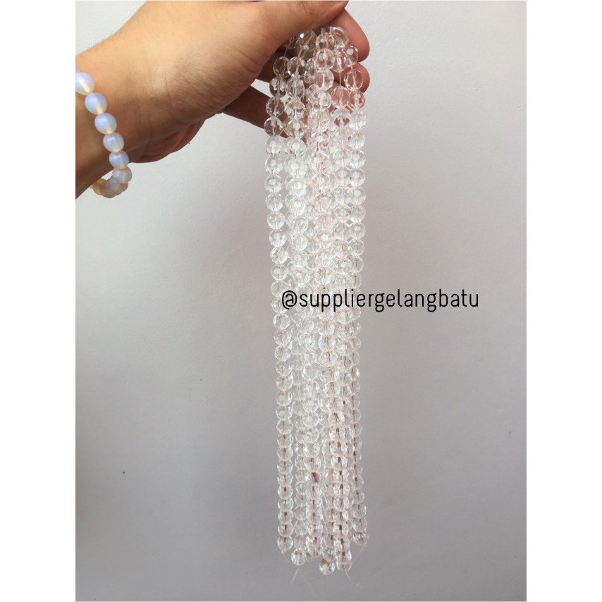 kristal bola dunia cutting 10mm PUTIH quartz kuarsa ceko bulat beads akseosris fashionita supplier