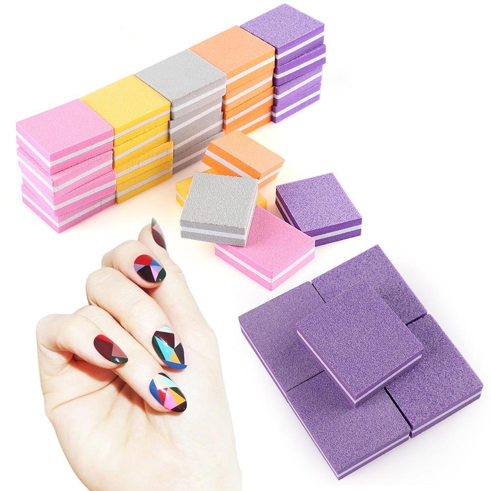 Wonder5 /10/20pcs Nail Polisher Mini Dua Sisi Manicure Alat Trimming Kit Polishing block