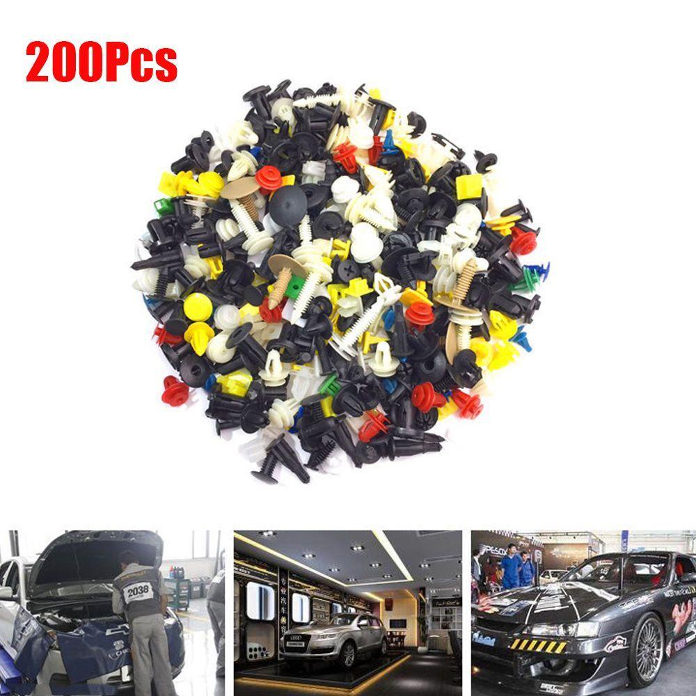 Populer 200Pcs Plastik Rivet Lubang Lapisan Panel Penahan Gesper Flaps Lumpur