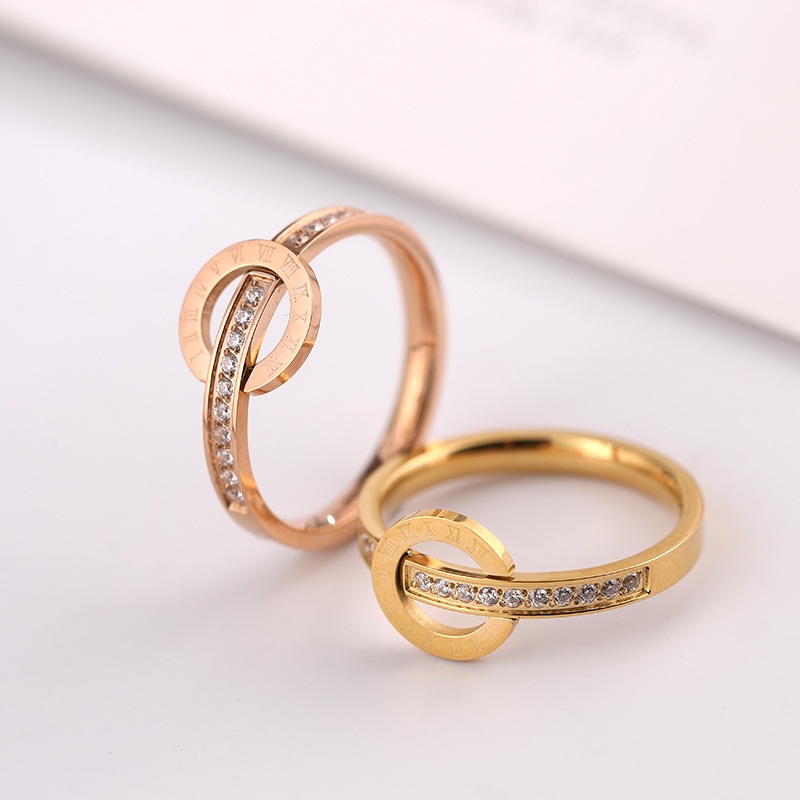 Cincin Titanium Wanita Asli Anti Karat Tidak Luntur/Cincin Titanium Wanita Model Kekinian Terlaris/C